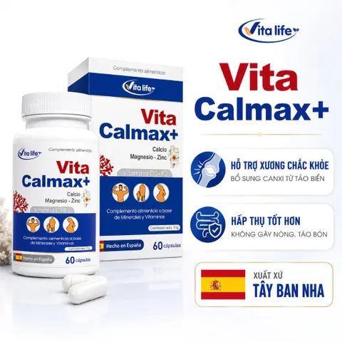 VITA CALMAX bổ sung Canxi tảo biển giúp chắc khỏe xương  phù hợp cho trẻ em trên 6 tuổi, người lớn