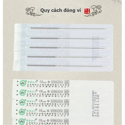 Kim châm cứu Lạc Á dạng vỉ - hộp 100 kim - siêu rẻ - Đủ kích thước