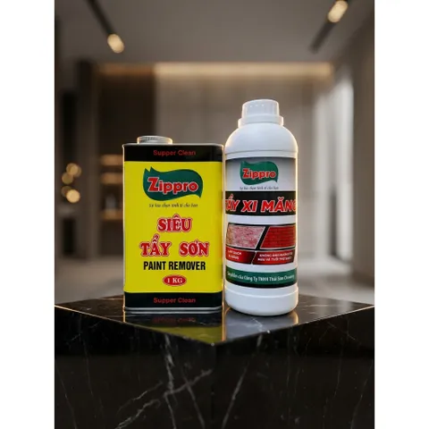 COMBO Tẩy xi măng sàn gạch chai 1l và can tẩy sơn sàn gạch can 1kg