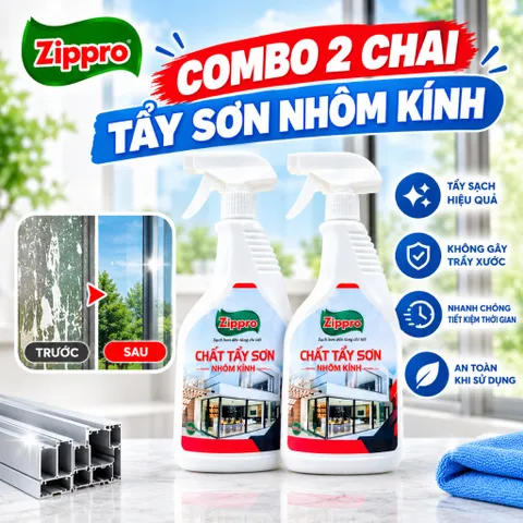 COMBO 2 CHAI Chất Tẩy Sơn Nhôm Kính ZIPPRO 500ml