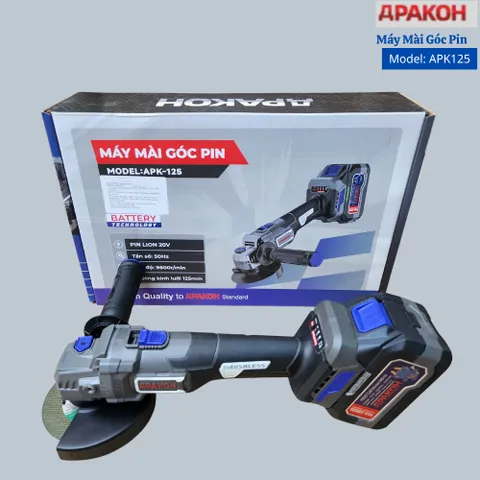 APAKOH Thân Máy Mài PIN APK 125  Brushless ADT 3Cấp Chỉnh Tốc 9800RPM  Lắp Đá 120mm