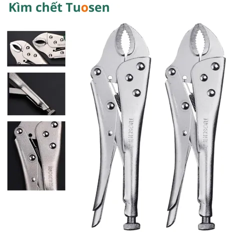 Kìm bấm chết miệng tròn 10inch Tuosen, Gia công théo CRV mạ NIken Chống gỉ sét