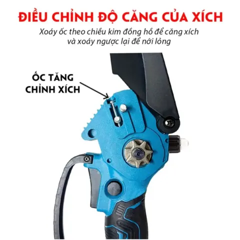 MÁY CƯA XÍCH MINI 6 INCH DÙNG PIN CHÂN PHỔ THÔNG M21-4CM. Bảo hành 3 tháng.