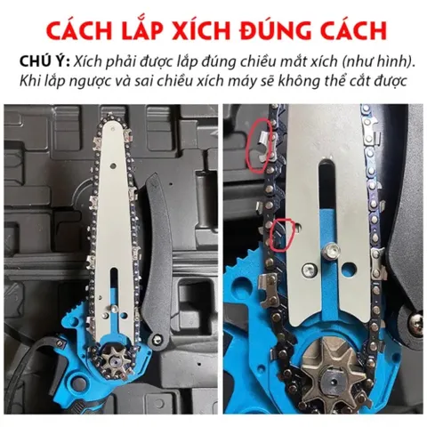MÁY CƯA XÍCH MINI 6 INCH DÙNG PIN CHÂN PHỔ THÔNG M21-4CM. Bảo hành 3 tháng.