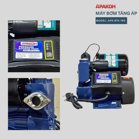 Máy bơm nước tăng áp tự động APAKOH Công suất 160W,200W,300W Bảo Hành 12 Tháng