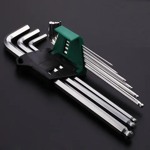BỘ LỤC GIÁC ĐẦU BI 9 CHI TIẾT TUOSEN MÃ 10034, GIA CÔNG THÉP Chrome Vanadium CRV