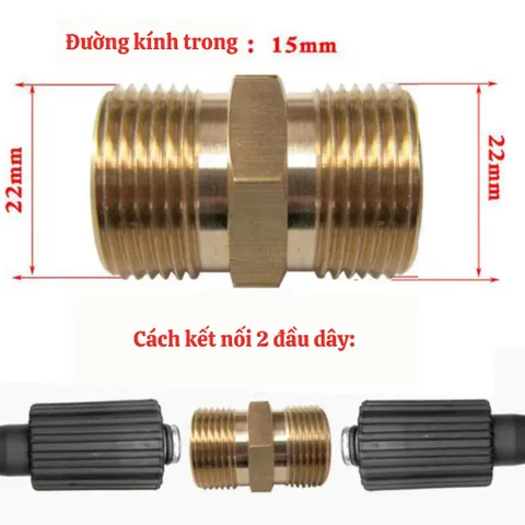 Dây Rửa Xe Áp Suất Cao 2 lớp TOCDO chiều dài  10,15,20mét Dùng Cho Máy Rửa Xe Gia Đình , Tặng ren nối 22mm.