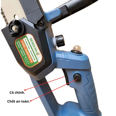 Máy Cưa Xích Pin 8 Inch Benzamax BZMC08, Động Cơ Không Chổi Thân, Sử Dụng Pin Chân Phổ Thông 4Cm M21