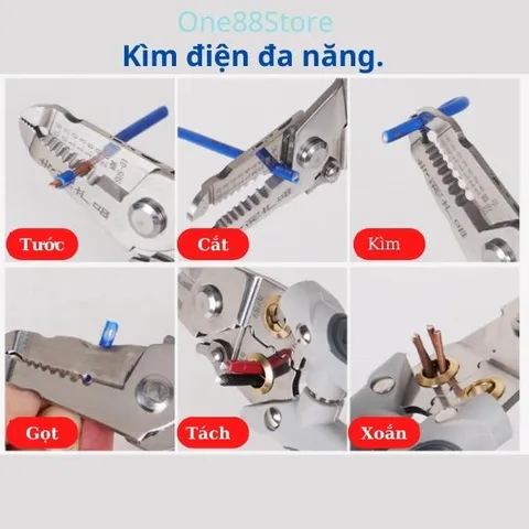 KÌM TUỐT DÂY ĐIỆN, KÌM CẮT DÂY ĐIỆN ĐA NĂNG 7IN1 CÓ LƯỠI DAO  HÀNG XUẤT NHẬT CAO CẤP