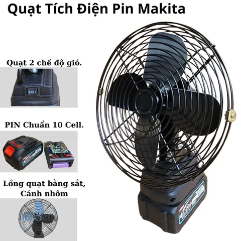 Quạt Tích Điện Lồng Sắt Cánh Sắt Sử Dụng Chân Pin Phổ Thông M21