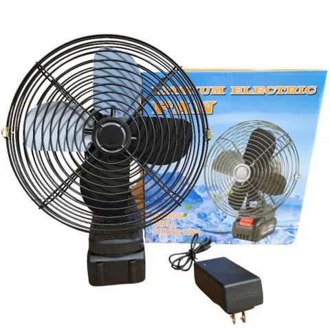 Quạt Tích Điện Lồng Sắt Cánh Sắt Sử Dụng Chân Pin Phổ Thông M21