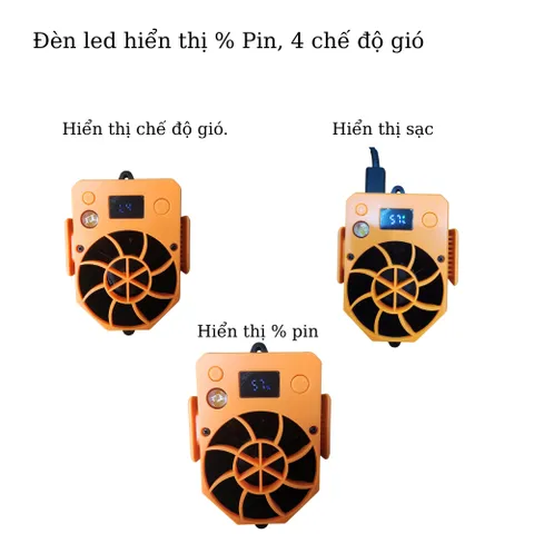 Quạt Điều Hoà Đeo Thắt Lưng YLD-18 Dung Lượng 5.000mAh, 4 Chế Độ gió, Kiêm Sạc Dự Phòng.
