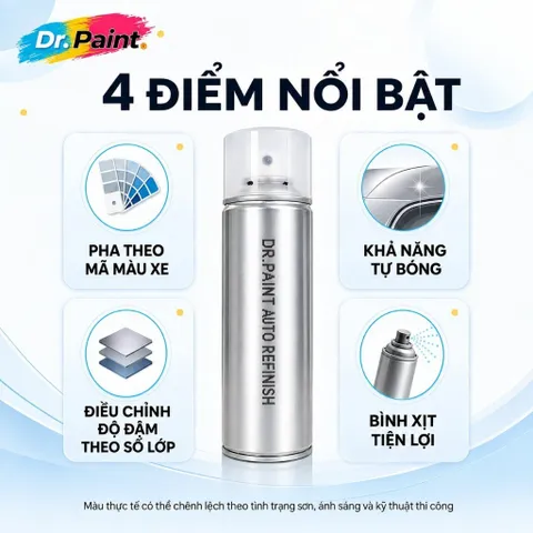[TẶNG NHÁM] Bình Sơn Xịt Xóa Vết Xước Xe Ô tô CHEVROLET TRAILBLAZER Màu TRẮNG SỨ code GAZ - OLYMPIC WHITE | DR.PAINT
