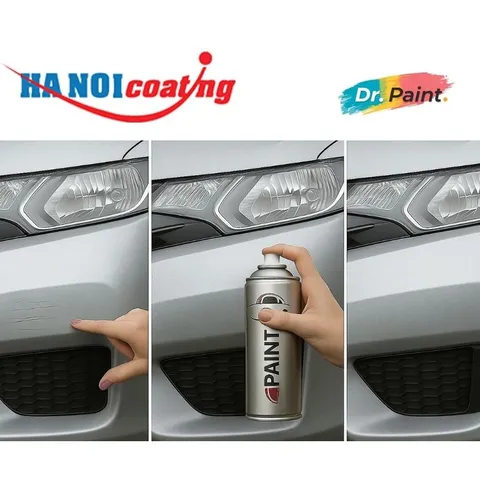 Sơn Xịt Xóa Vết Xước cho xe HONDA CITY màu BẠC ÁNH TRĂNG mã màu NH830M - LUNAR SILVER chính hãng DR.PAINT