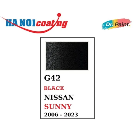 [TẶNG NHÁM] Bình sơn Xịt Xóa Vết Xước Xe Ô tô NISSAN SUNNY màu ĐEN ÁNH KIM mã màu G42 - BLACK chính hãng DR.PAINT