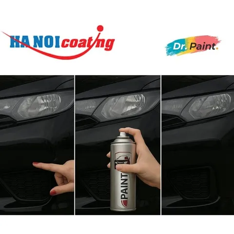 Bình sơn Xịt Xóa Vết Xước Xe Ô tô HYUNDAI GRAND I10 Màu ĐEN ÁNH KIM Code MZH - PHANTOM BLACK chính hãng DR.PAINT