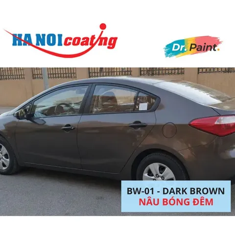 Bình sơn Xịt Xóa Vết Xước Xe Ô tô KIA K3 Màu NÂU BÓNG ĐÊM Code BW-01 - DARK BROWN chính hãng DR.PAINT