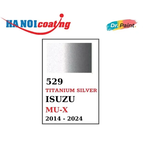 [TẶNG NHÁM] Bình sơn Xịt Xóa Vết Xước xe Ô tô ISUZU MU-X Màu BẠC TITAN code 529 - TITANIUM SILVER chính hãng DR.PAINT
