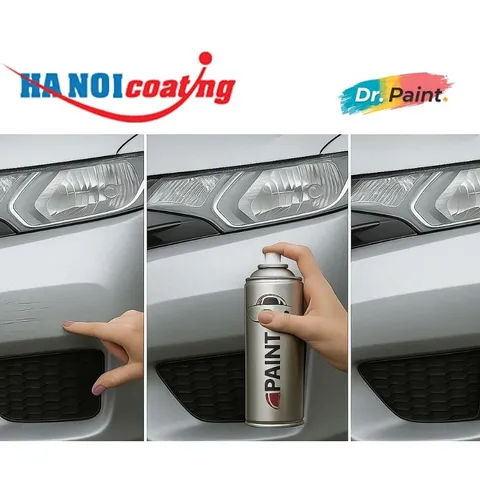 [TẶNG NHÁM] Bình sơn Xịt Xóa Vết Xước xe Ô tô ISUZU MU-X Màu BẠC TITAN code 529 - TITANIUM SILVER chính hãng DR.PAINT