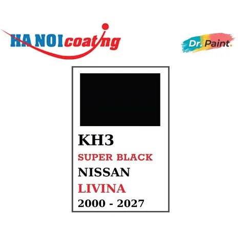 [TẶNG NHÁM] Bình sơn Xịt Xóa Vết Xước Xe Ô tô NISSAN LIVINA Màu ĐEN ÁNH KIM Code KH3 - SUPER BLACK chính hãng DR.PAINT