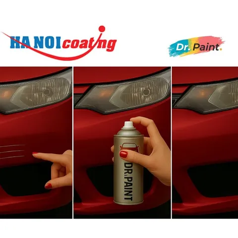 [TẶNG NHÁM] Sơn Xóa Vết Xước Xe Ô tô VINFAST EC VAN màu ĐỎ ÁNH KIM Code REC – CRIMSON RED | DR.PAINT - COMBO 2 BÌNH XỊT
