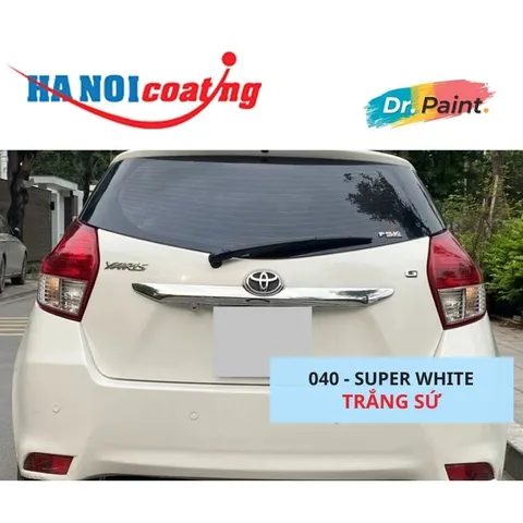 [ TẶNG NHÁM] Bình sơn Xịt Xóa Vết Xước xe Ô tô TOYOTA YARIS Màu TRẮNG SỨ code 040 - SUPER WHITE chính hãng DR.PAINT