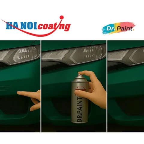 Bình sơn Xịt Xóa Vết Xước Xe Ô tô TOYOTA ZACE Màu XANH ĐEN + BẠC HỒNG code 2JL - DARK GREEN + WARM SILVER chính hãng DR.