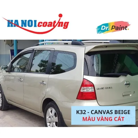 [TẶNG NHÁM] Bình sơn Xịt Xóa Vết Xước Xe Ô tô NISSAN LIVINA màu VÀNG CÁT mã màu K32 - CANVAS BEIGE chính hãng DR.PAINT