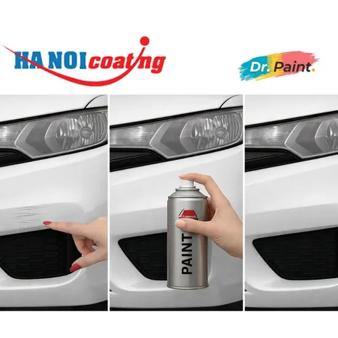 [TẶNG NHÁM] Bình sơn Xịt Xóa Vết Xước Xe Ô tô NISSAN LIVINA màu TRẮNG SỨ mã màu QM1 - WHITE SOLID chính hãng DR.PAINT