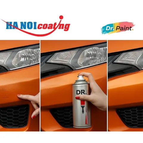 [TẶNG NHÁM] Sơn Xịt Xóa Vết Xước cho xe TOYOTA HILUX Màu CAM ÁNH KIM code 4R8 - ORANGE METALLIC chính hãng DR.PAINT