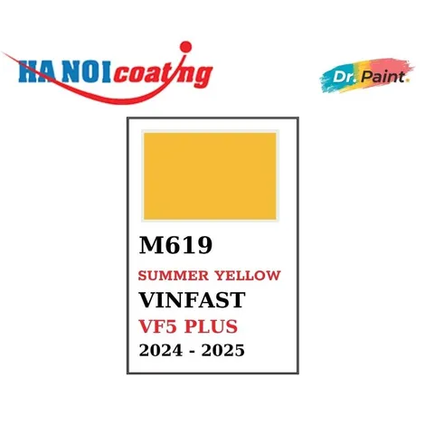 [Tặng Nhám] Bình sơn Xịt Xóa Vết Xước Xe Ô tô VINFAST VF5 PLUS màu VÀNG mã màu M619 - SUMMER YELLOW chính hãng DR.PAINT