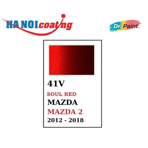 [TẶNG NHÁM] Combo 2 Bình Sơn Xịt Xóa Vết Xước cho xe Ô tô MAZDA 2 màu ĐỎ ÁNH KIM code 41V - SOUL RED chính hãng DR.PAINT