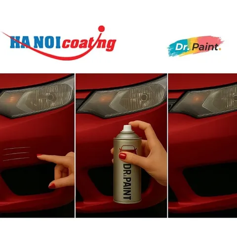 [TẶNG NHÁM] Combo 2 Bình Sơn Xịt Xóa Vết Xước cho xe Ô tô MAZDA 2 màu ĐỎ ÁNH KIM code 41V - SOUL RED chính hãng DR.PAINT