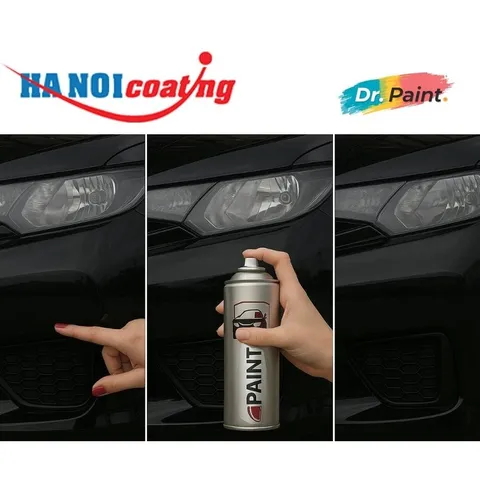 Bình sơn Xịt Xóa Vết Xước cho xe Ô tô VINFAST VF8 màu Đen Bóng mã màu BKA - JET BLACK chính hãng DR.PAINT