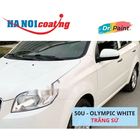 Bình sơn Xịt Xóa Vết Xước Xe Ô tô CHEVROLET AVEO Màu TRẮNG SỨ Code 50U - OLYMPIC WHITE chính hãng DR.PAINT