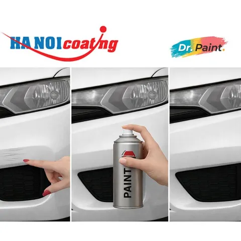 Bình sơn Xịt Xóa Vết Xước Xe Ô tô CHEVROLET SPARK Màu TRẮNG SỨ code 50U - OLYMPIC WHITE chính hãng DR.PAINT