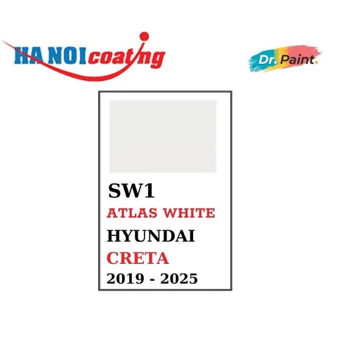 Bình sơn Xịt Xóa Vết Xước xe Ô tô HYUNDAI CRETA Màu TRẮNG SỨ Code SW1 - ATLAS WHITE chính hãng DR.PAINT