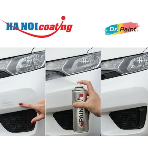 Bình sơn Xịt Xóa Vết Xước xe Ô tô HYUNDAI CRETA Màu TRẮNG SỨ Code SW1 - ATLAS WHITE chính hãng DR.PAINT