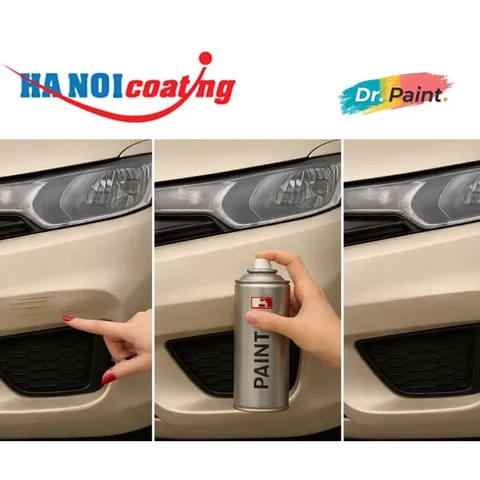 Bình sơn Xịt Xóa Vết Xước Xe Ô tô HYUNDAI ACCENT Màu VÀNG BE code W4Y - LINEN BEIGE chính hãng DR.PAINT