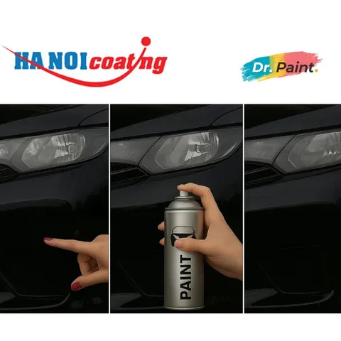 Bình sơn Xịt Xóa Vết Xước Xe Ô tô MITSUBISHI MIRAGE Màu ĐEN ÁNH KIM Code X08 - PYRENEES BLACK chính hãng DR.PAINT