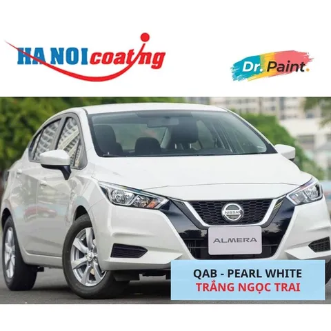 Bình Sơn Xịt Xóa Vết Xước cho xe NISSAN ALMERA màu TRẮNG NGỌC TRAI mã màu QAB - PEARL WHITE chính hãng DR.PAINT