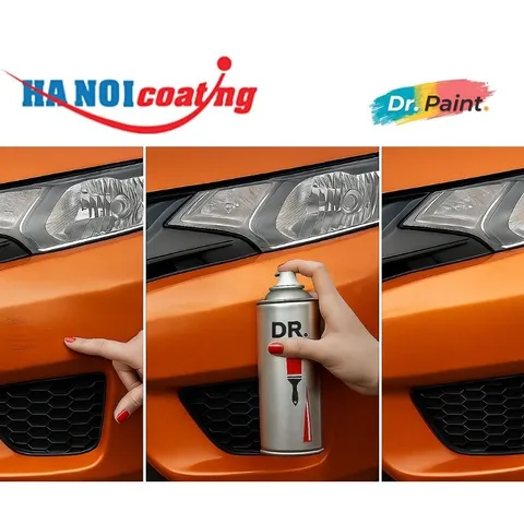 Bình sơn Xịt Xóa Vết Xước Xe Ô tô NISSAN ALMERA màu CAM ÁNH KIM code EBB - ORANGE chính hãng DR.PAINT