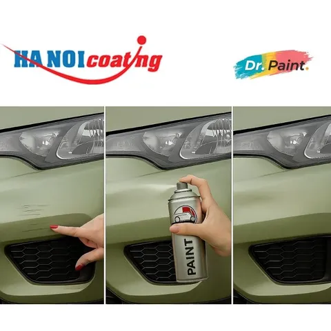 Bình sơn Xịt Xóa Vết Xước cho xe Ô tô VINFAST VF3 màu Xanh Lá Nhạt mã màu C4E - URBAN MINT chính hãng DR.PAINT