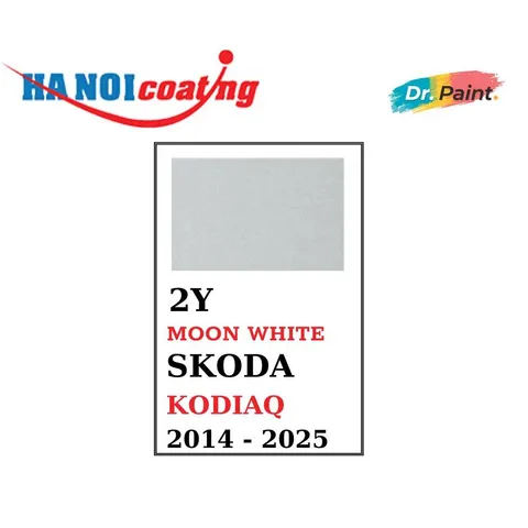 Bình sơn Xịt Xóa Vết Xước cho xe Ô tô SKODA KODIAQ màu Trắng Lịch Lãm mã màu 2Y - MOON WHITE chính hãng DR.PAINT