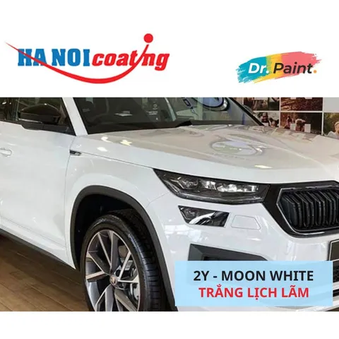 Bình sơn Xịt Xóa Vết Xước cho xe Ô tô SKODA KODIAQ màu Trắng Lịch Lãm mã màu 2Y - MOON WHITE chính hãng DR.PAINT