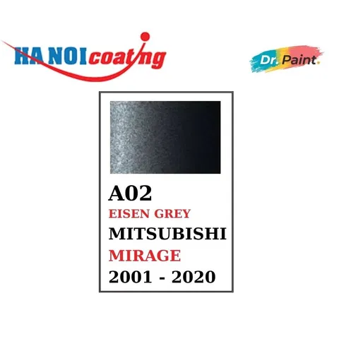 Sơn Xịt Xóa Vết Xước cho xe MITSUBISHI MIRAGE Màu XÁM ĐẬM Code A02 - EISEN GREY chính hãng DR.PAINT
