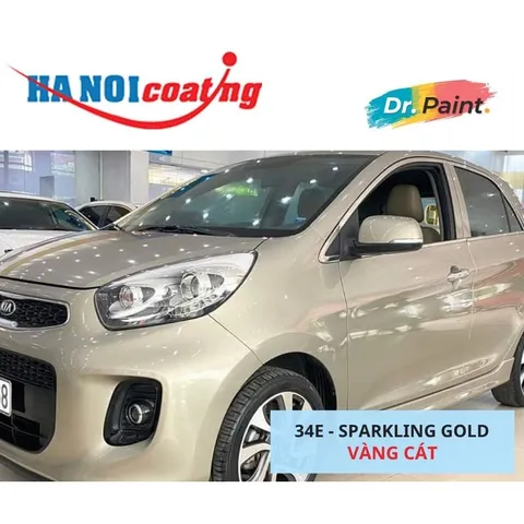 [TẶNG NHÁM] Bình sơn Xịt Xóa Vết Xước Xe Ô tô KIA MORNING Màu VÀNG CÁT Code 34E - SPARKLING GOLD chính hãng DR.PAINT