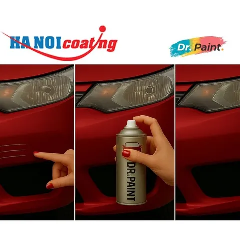 Bình Xịt Xóa Vết Xước cho xe FORD FOCUS Màu ĐỎ ÁNH KIM Code DR - RED CANDY chính hãng DR.PAINT
