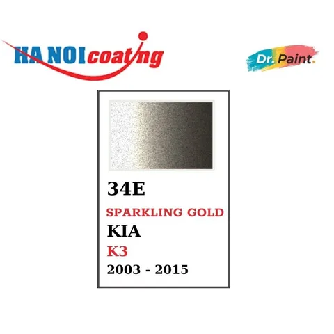 Bình sơn Xịt Xóa Vết Xước Xe Ô tô KIA K3 Màu VÀNG CÁT Code 34E - SPARKLING GOLD chính hãng DR.PAINT