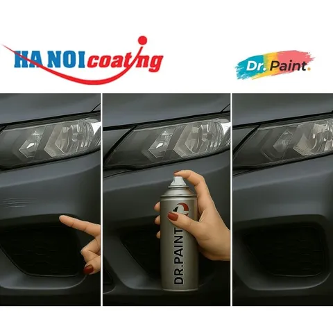 Bình sơn Xịt Xóa Vết Xước Xe Ô tô VINFAST VF7 màu Xám Lông Chuột mã màu N5R5B - NEPTUNE GREY chính hãng DR.PAINT